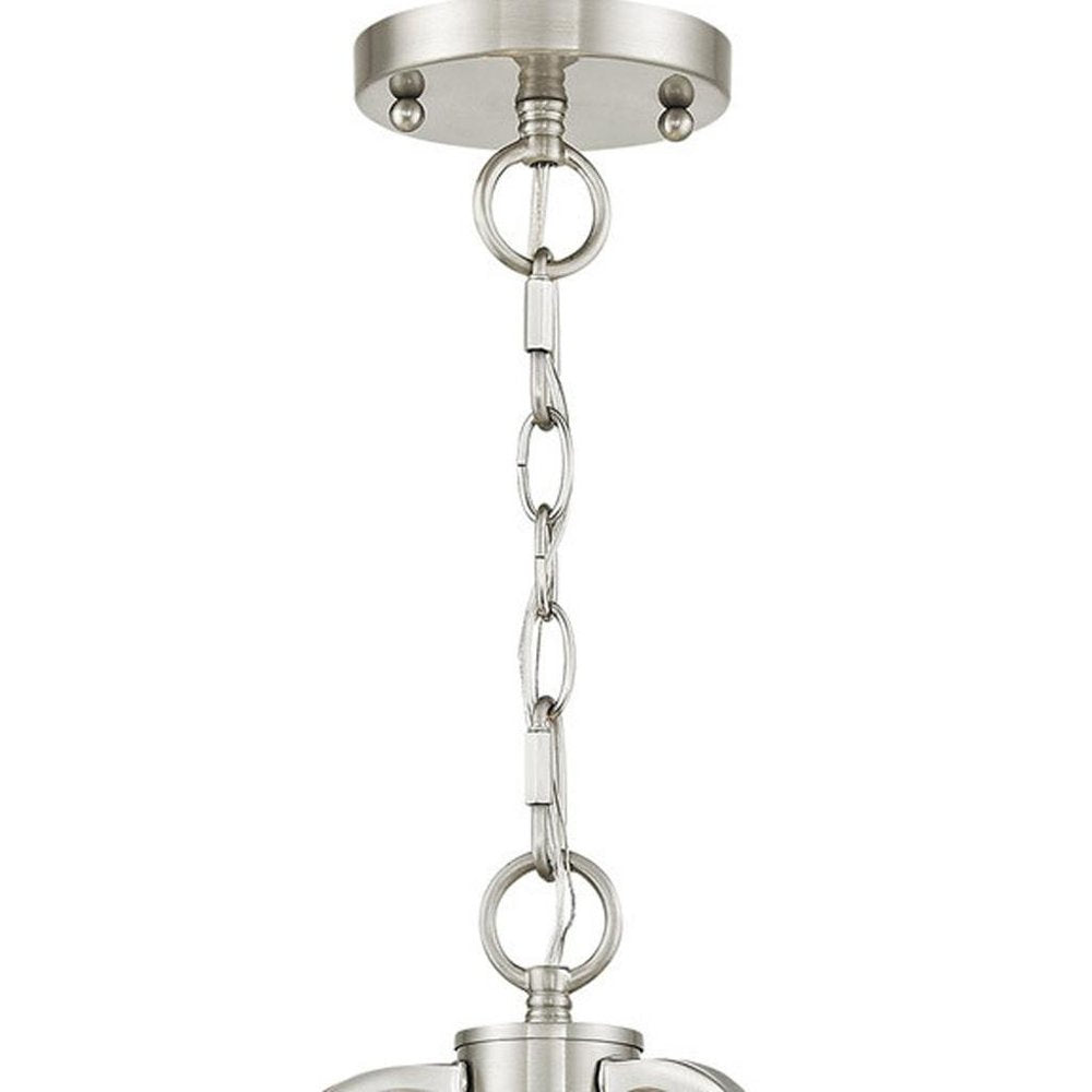 Nickel Four Light Metal Dimmable Chandelier With Shades HomeRoots