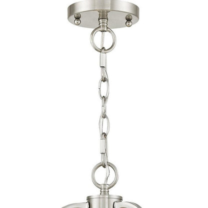 Nickel Four Light Metal Dimmable Chandelier With Shades HomeRoots