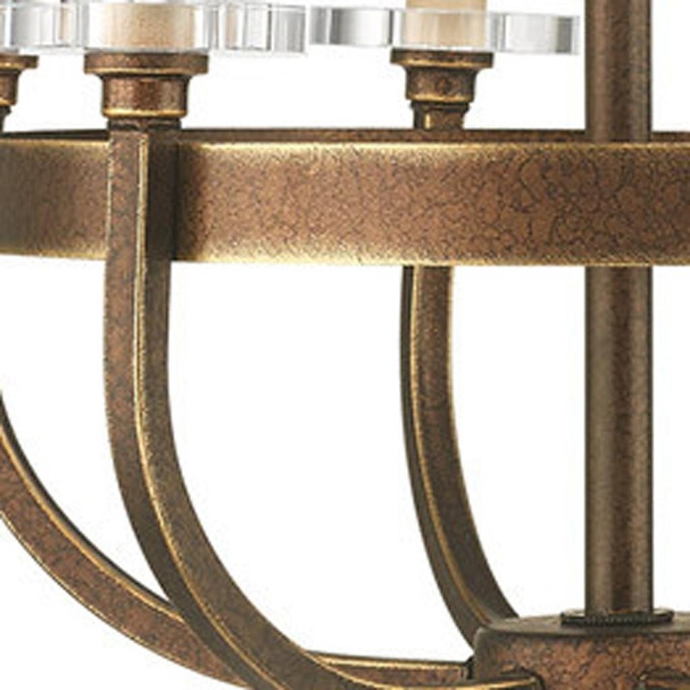 Bronze Six Light Metal Dimmable Chandelier With Shades HomeRoots