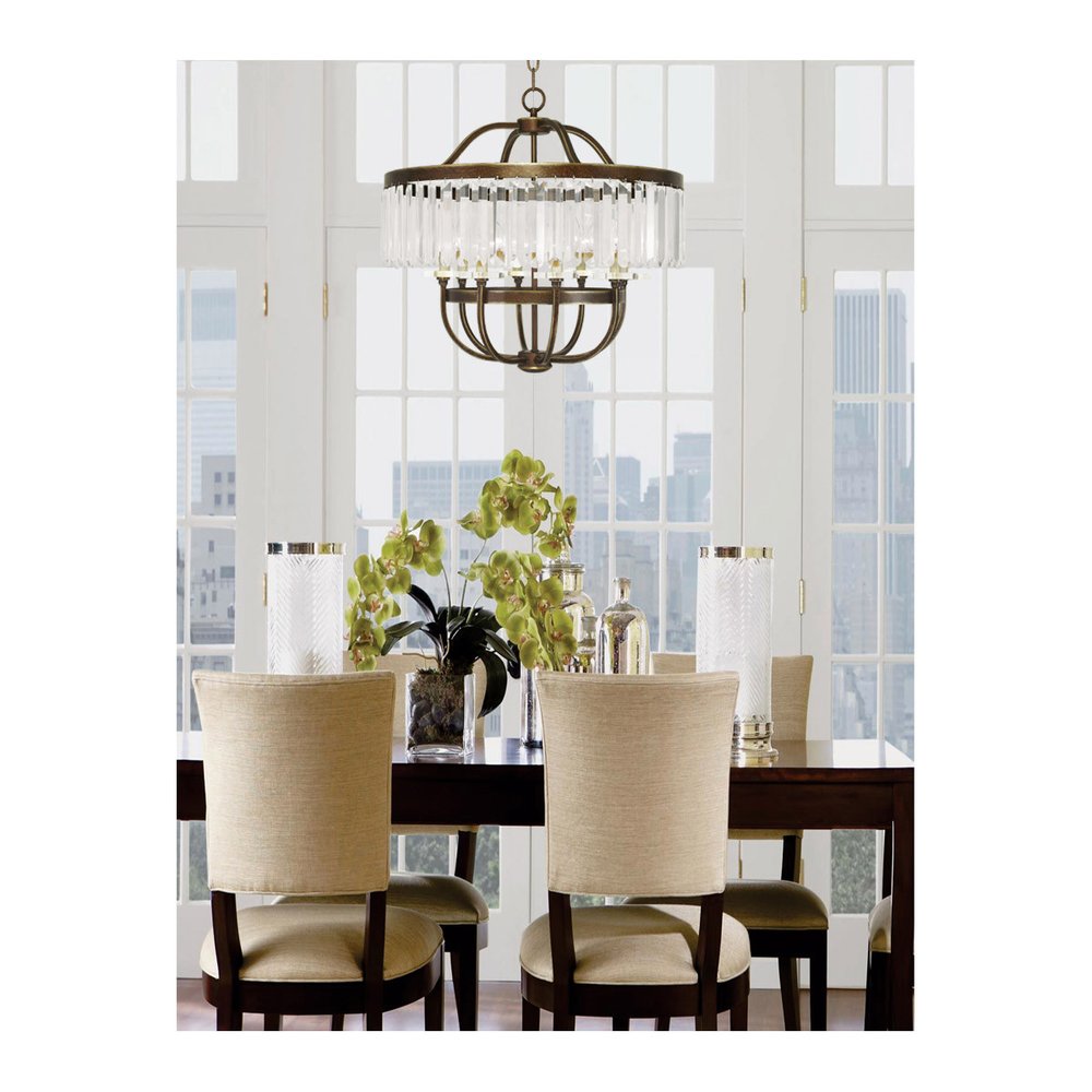 Eight Light Dimmable Chandelier With Shades HomeRoots