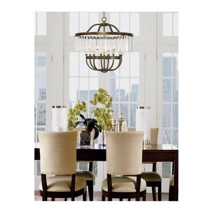 Eight Light Dimmable Chandelier With Shades HomeRoots