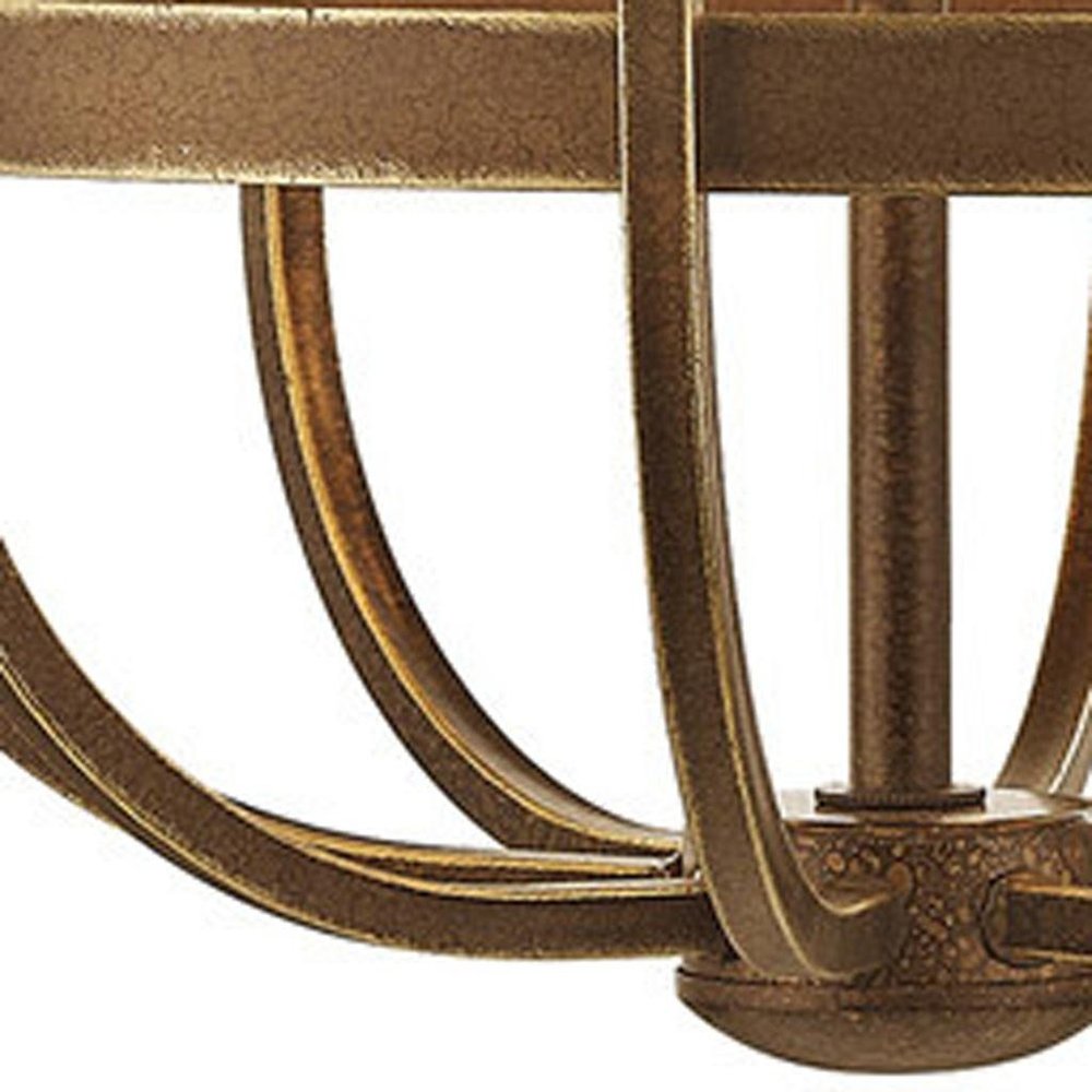 Bronze Eight Light Metal Dimmable Chandelier With Shades HomeRoots