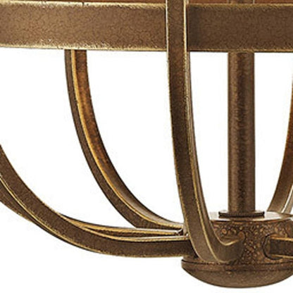 Bronze Eight Light Metal Dimmable Chandelier With Shades HomeRoots
