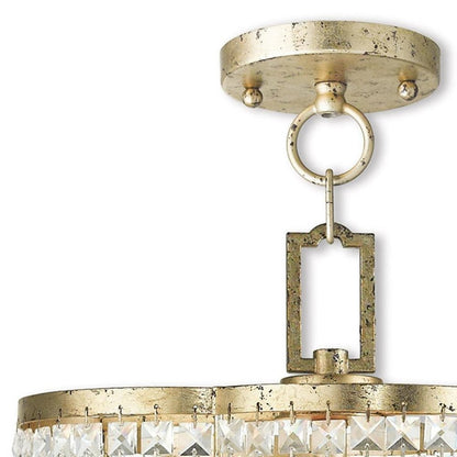 Gold Four Light Metal Dimmable Chandelier With Shades HomeRoots