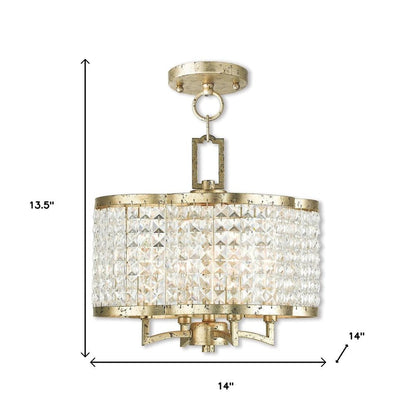 Gold Four Light Metal Dimmable Chandelier With Shades HomeRoots