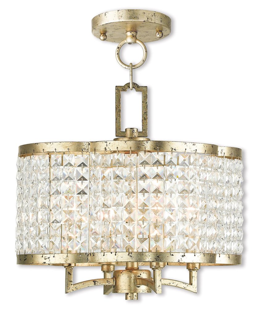 Gold Four Light Metal Dimmable Chandelier With Shades HomeRoots