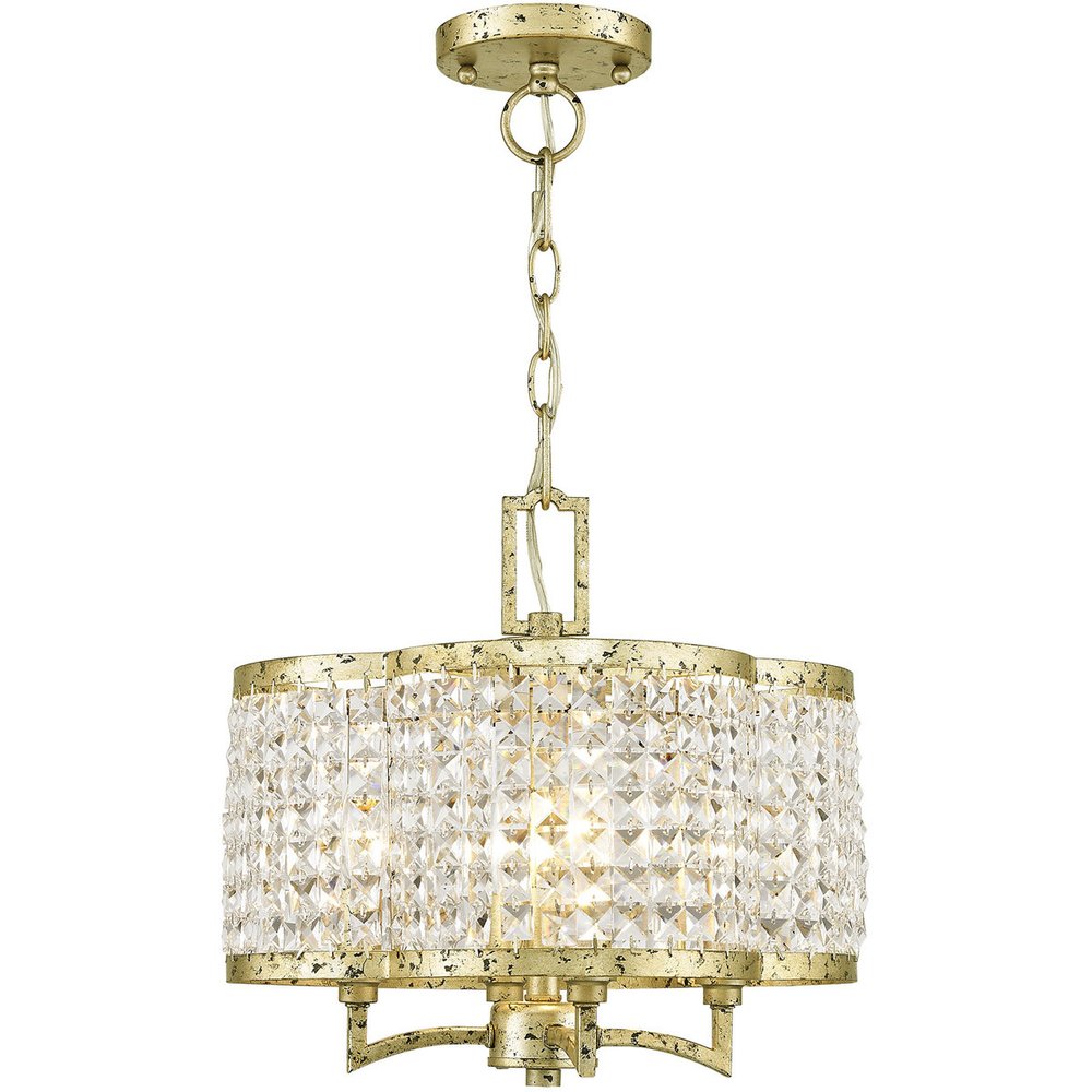 Gold Four Light Metal Dimmable Chandelier With Shades HomeRoots