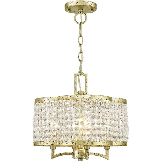 Gold Four Light Metal Dimmable Chandelier With Shades HomeRoots