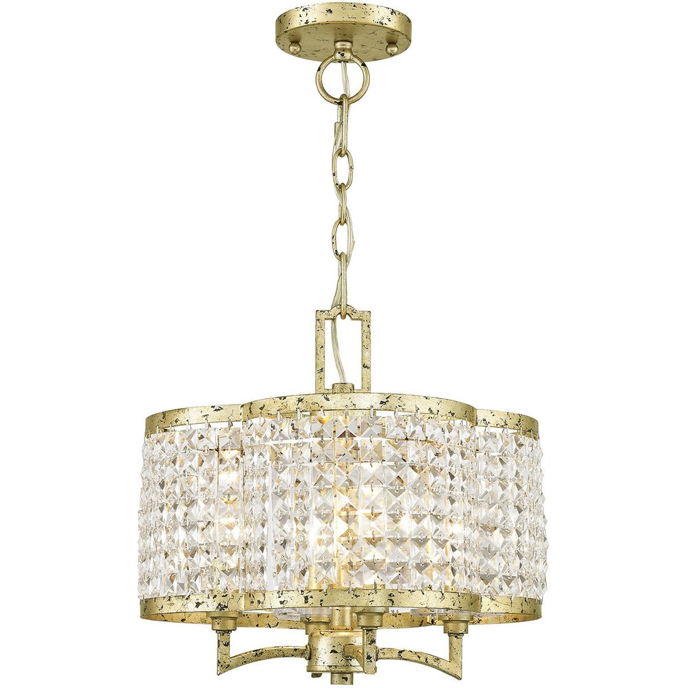 Gold Four Light Metal Dimmable Chandelier With Shades HomeRoots