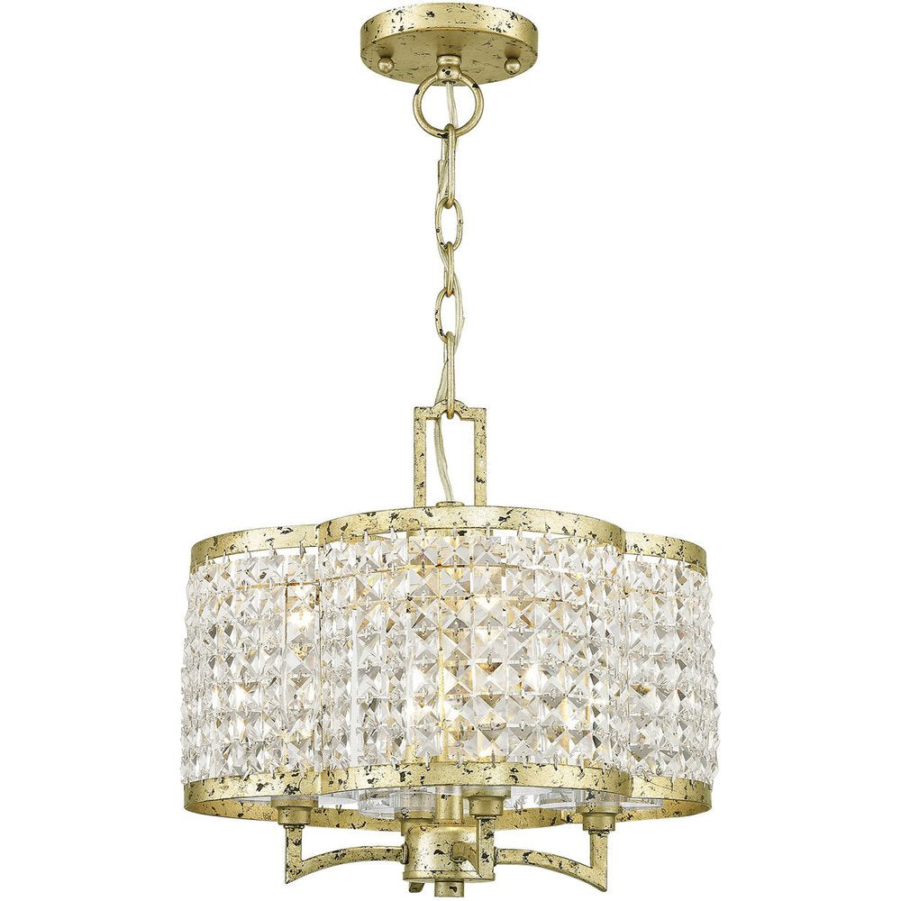 Gold Four Light Metal Dimmable Chandelier With Shades HomeRoots