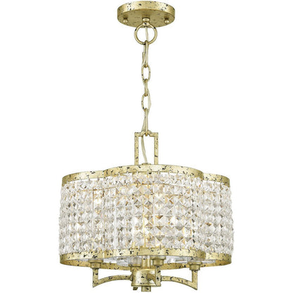 Gold Four Light Metal Dimmable Chandelier With Shades HomeRoots