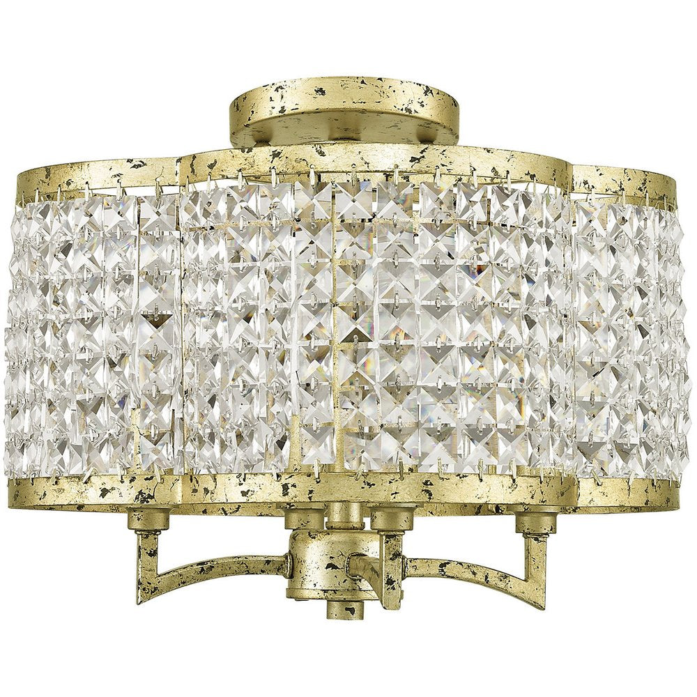 Gold Four Light Metal Dimmable Chandelier With Shades HomeRoots