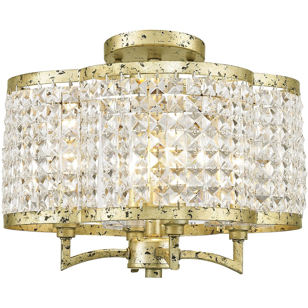 Gold Four Light Metal Dimmable Chandelier With Shades HomeRoots