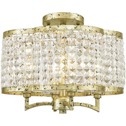 Gold Four Light Metal Dimmable Chandelier With Shades HomeRoots