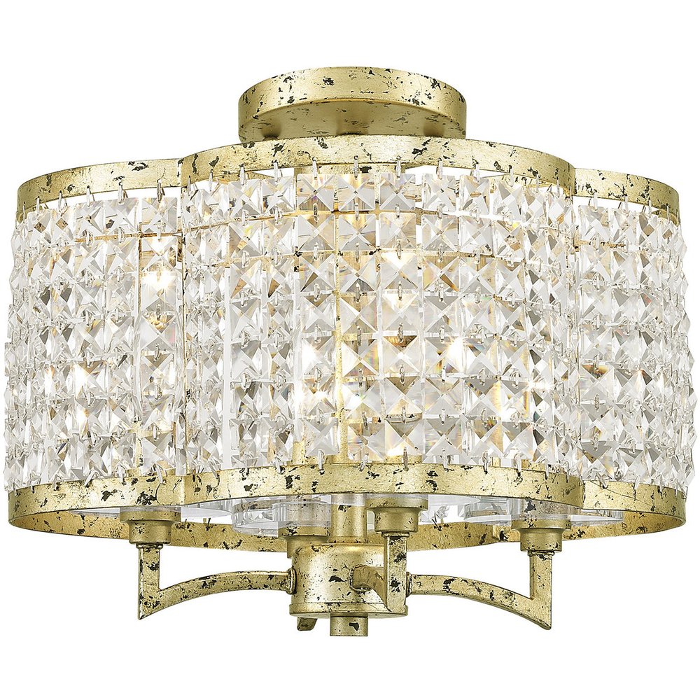 Gold Four Light Metal Dimmable Chandelier With Shades HomeRoots