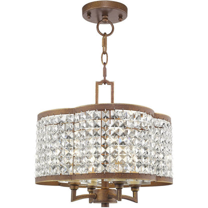 Bronze Four Light Metal Dimmable Chandelier With Shades HomeRoots
