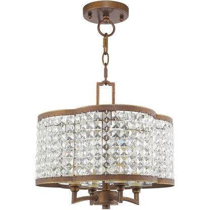 Bronze Four Light Metal Dimmable Chandelier With Shades HomeRoots