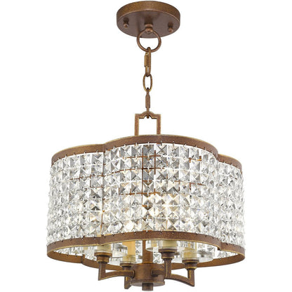 Bronze Four Light Metal Dimmable Chandelier With Shades HomeRoots