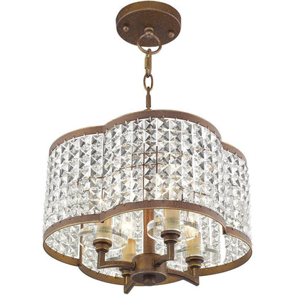 Bronze Four Light Metal Dimmable Chandelier With Shades HomeRoots