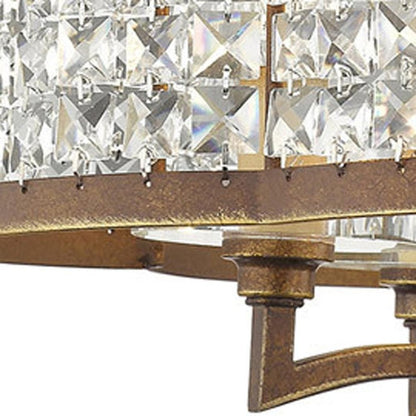 Bronze Four Light Metal Dimmable Chandelier With Shades HomeRoots