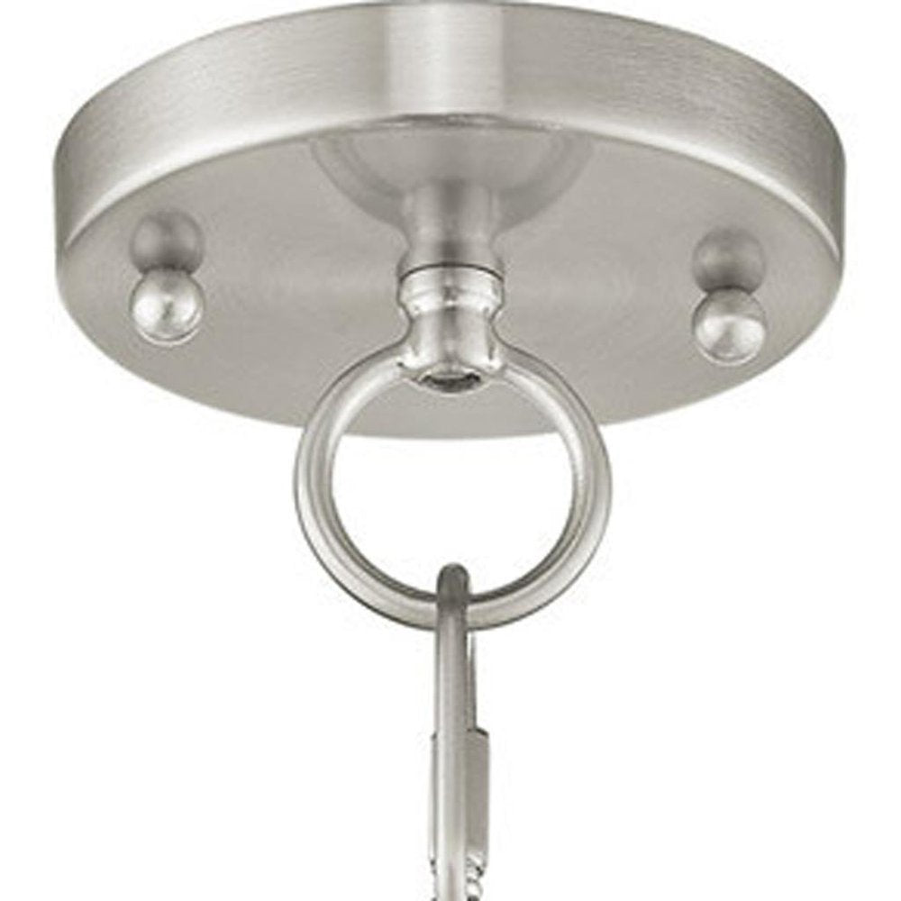 Nickel Four Light Metal Dimmable Chandelier With Shades HomeRoots