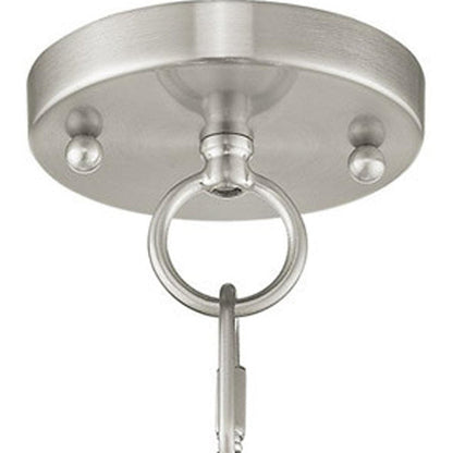 Nickel Four Light Metal Dimmable Chandelier With Shades HomeRoots