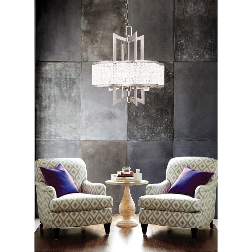 Four Light Dimmable Chandelier With Shades HomeRoots