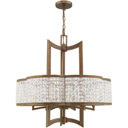 Bronze Six Light Metal Dimmable Chandelier With Shades HomeRoots