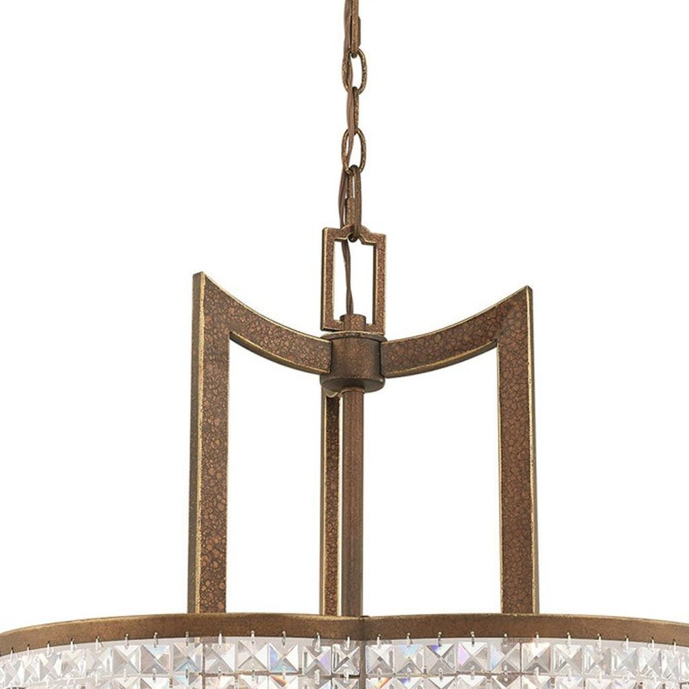 Bronze Six Light Metal Dimmable Chandelier With Shades HomeRoots
