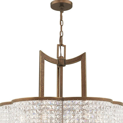 Bronze Six Light Metal Dimmable Chandelier With Shades HomeRoots