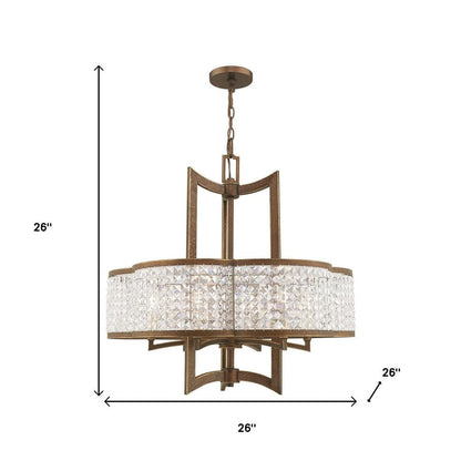 Bronze Six Light Metal Dimmable Chandelier With Shades HomeRoots