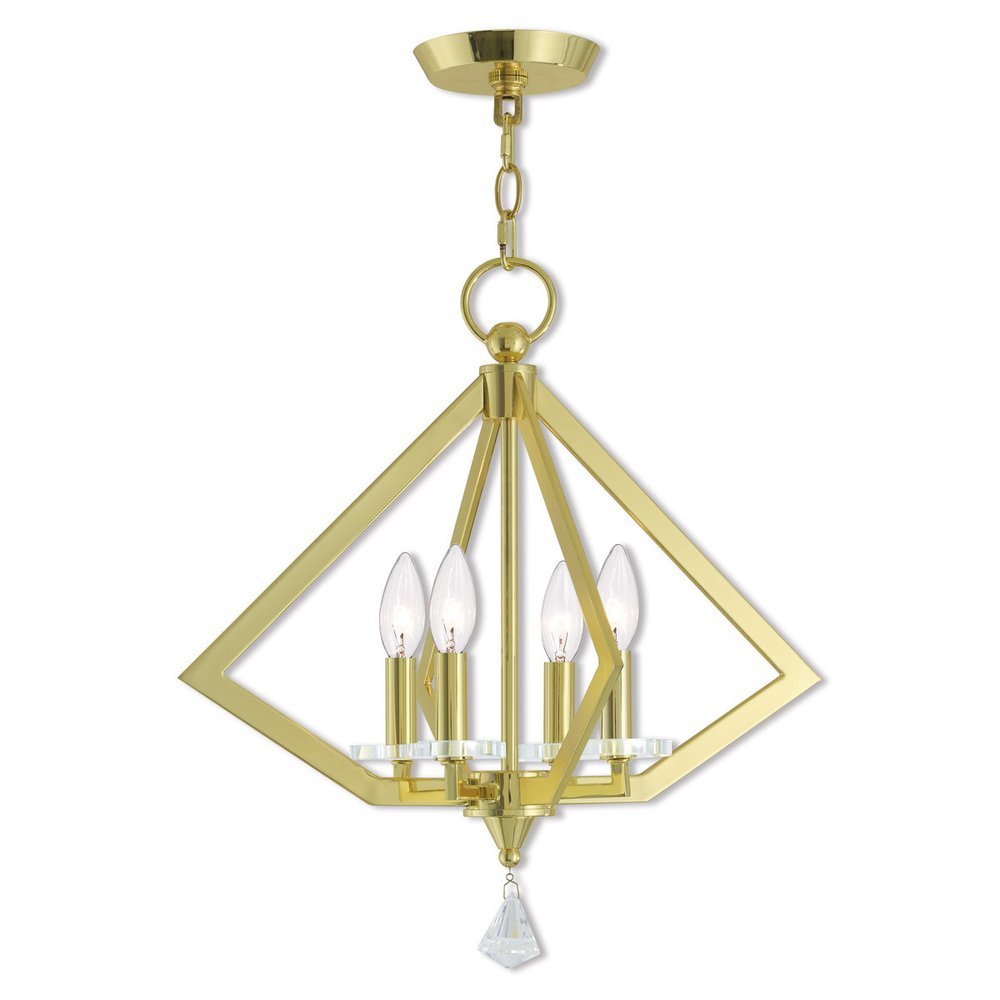 Brass Four Light Metal Dimmable Chandelier With Shades HomeRoots