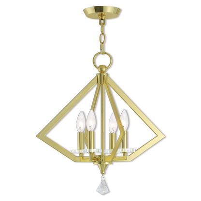 Brass Four Light Metal Dimmable Chandelier With Shades HomeRoots