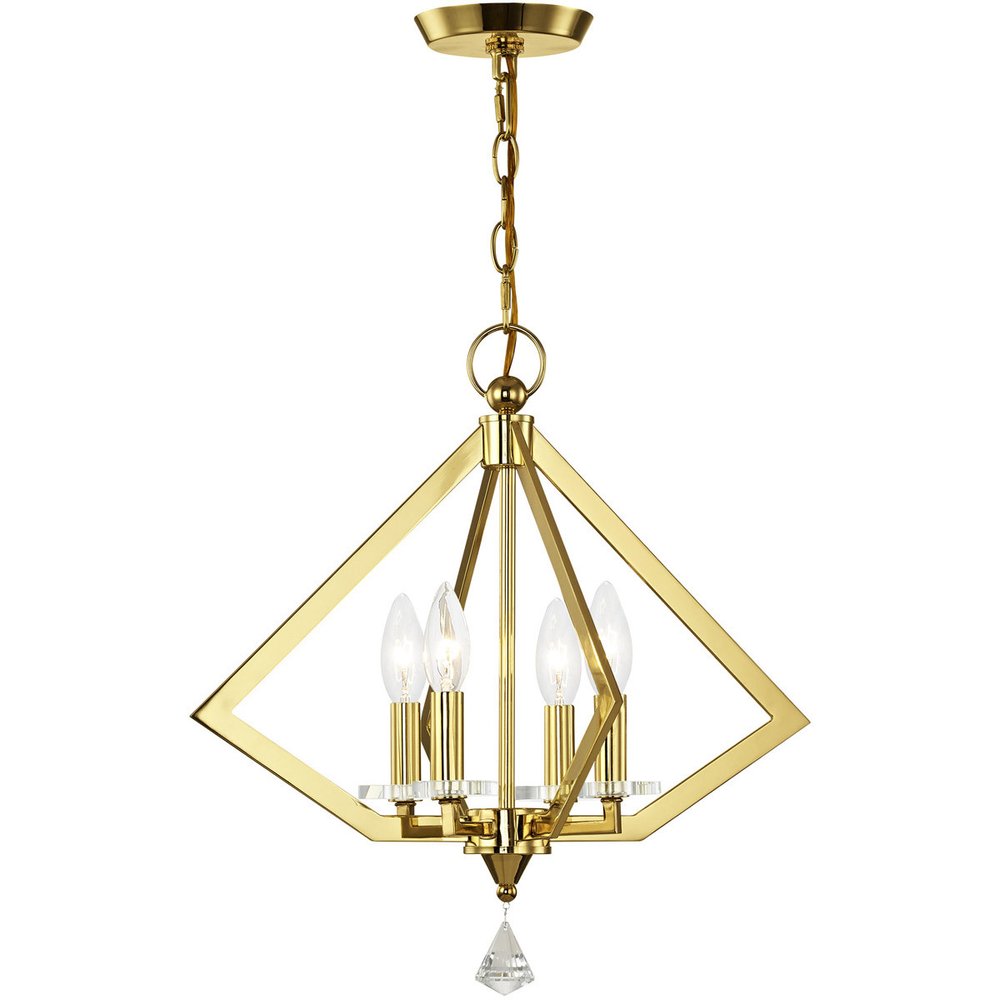 Brass Four Light Metal Dimmable Chandelier With Shades HomeRoots