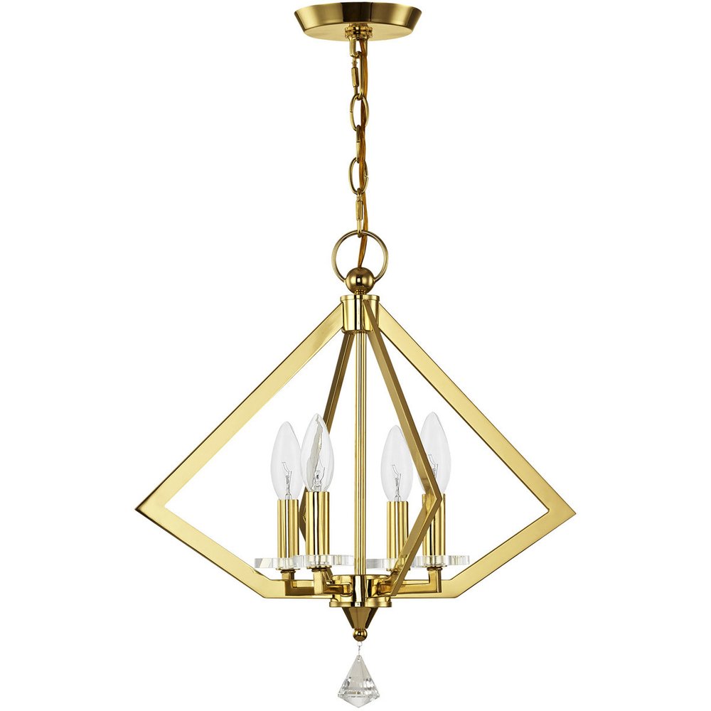 Brass Four Light Metal Dimmable Chandelier With Shades HomeRoots