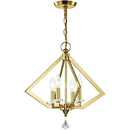 Brass Four Light Metal Dimmable Chandelier With Shades HomeRoots