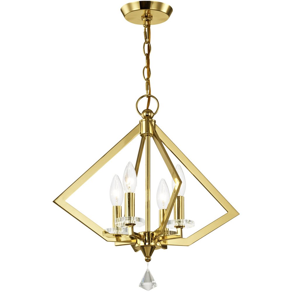 Brass Four Light Metal Dimmable Chandelier With Shades HomeRoots