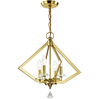 Brass Four Light Metal Dimmable Chandelier With Shades HomeRoots