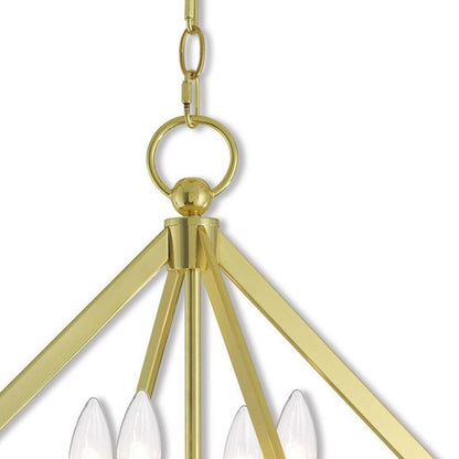 Brass Four Light Metal Dimmable Chandelier With Shades HomeRoots
