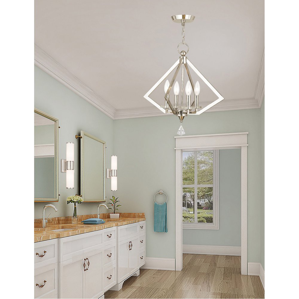 Four Light Dimmable Chandelier With Shades HomeRoots