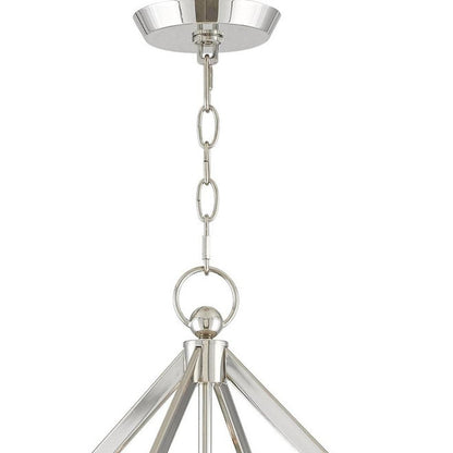 Nickel Four Light Metal Dimmable Chandelier With Shades HomeRoots