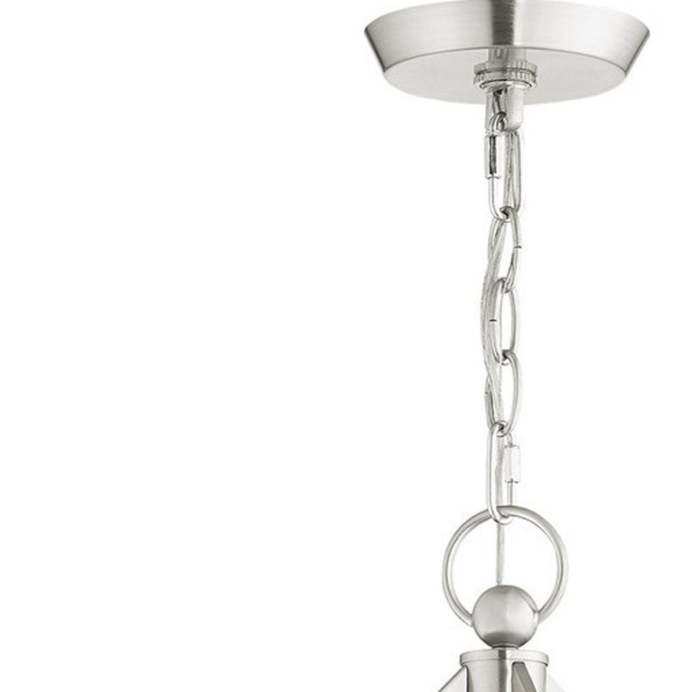 Nickel Four Light Metal Dimmable Chandelier With Shades HomeRoots