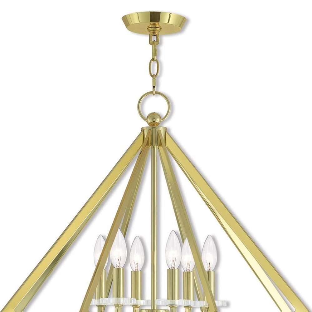 Brass Six Light Metal Dimmable Chandelier With Shades HomeRoots