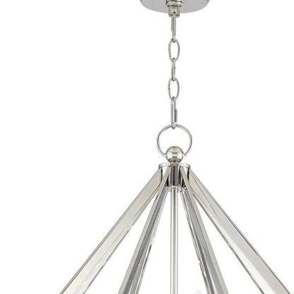 Nickel Six Light Metal Dimmable Chandelier With Shades HomeRoots