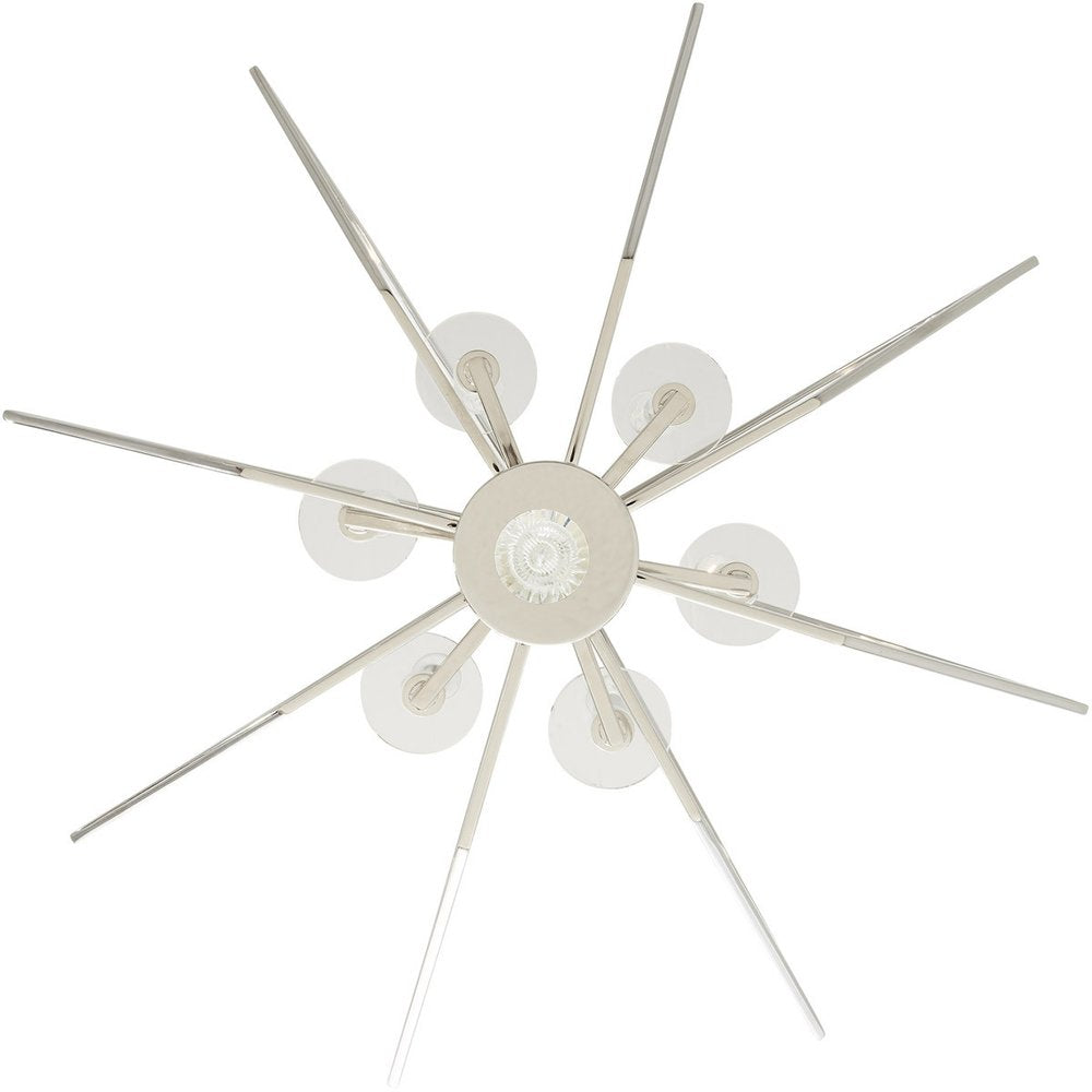 Nickel Six Light Metal Dimmable Chandelier With Shades HomeRoots