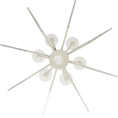 Nickel Six Light Metal Dimmable Chandelier With Shades HomeRoots