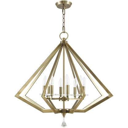 Antiqued Brass Eight Light Metal Dimmable Chandelier With Shades HomeRoots