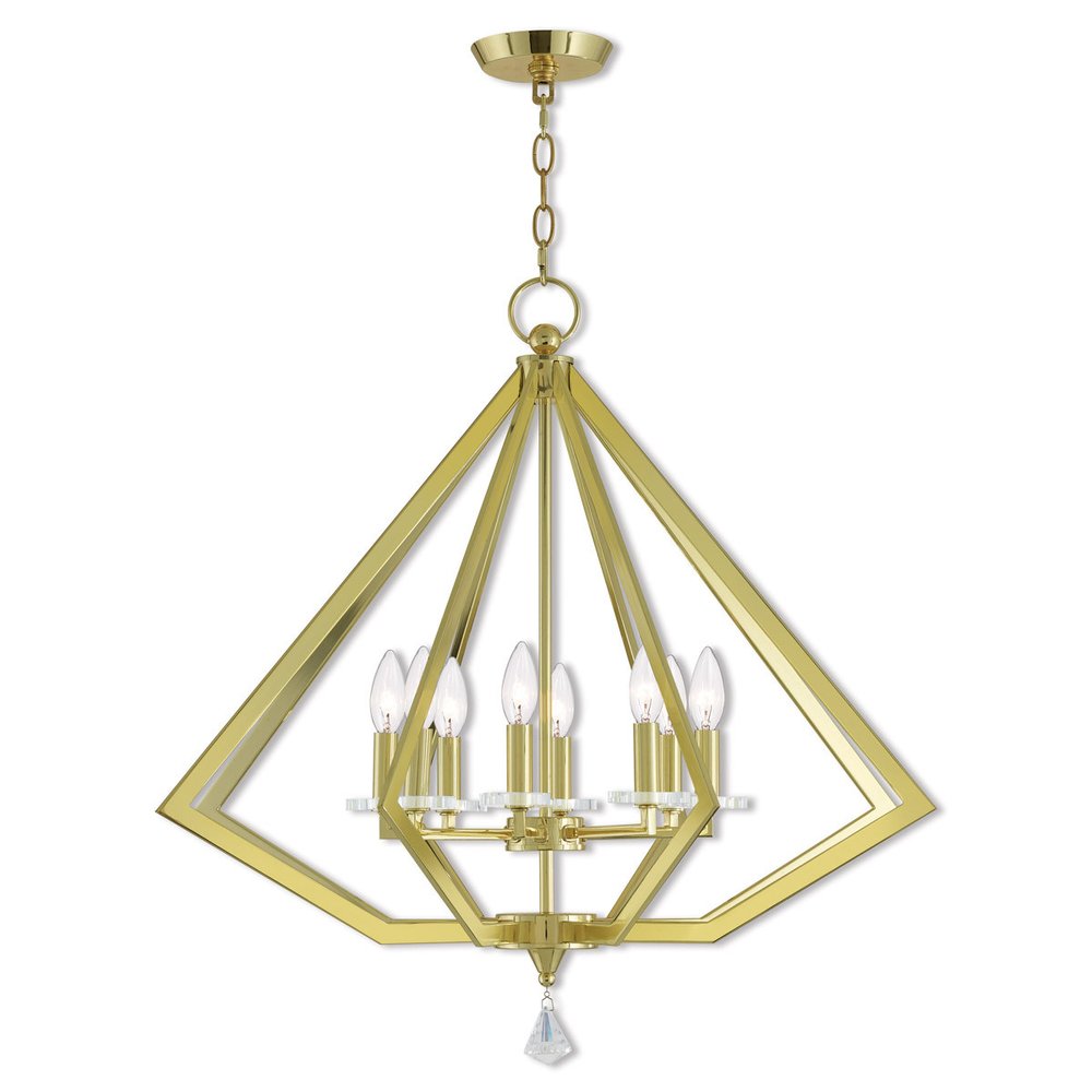 Brass Eight Light Metal Dimmable Chandelier With Shades HomeRoots