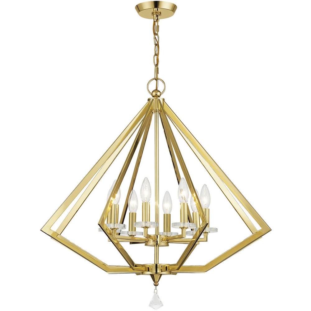 Brass Eight Light Metal Dimmable Chandelier With Shades HomeRoots