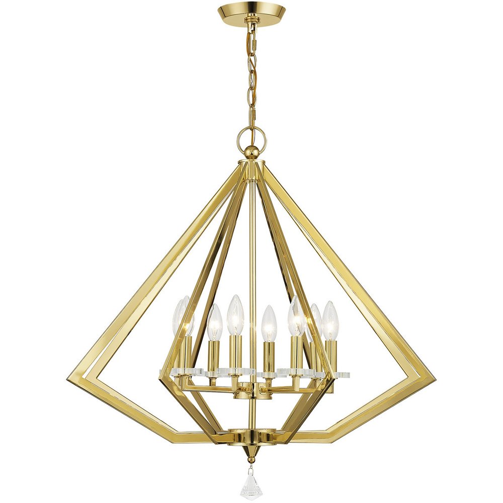 Brass Eight Light Metal Dimmable Chandelier With Shades HomeRoots